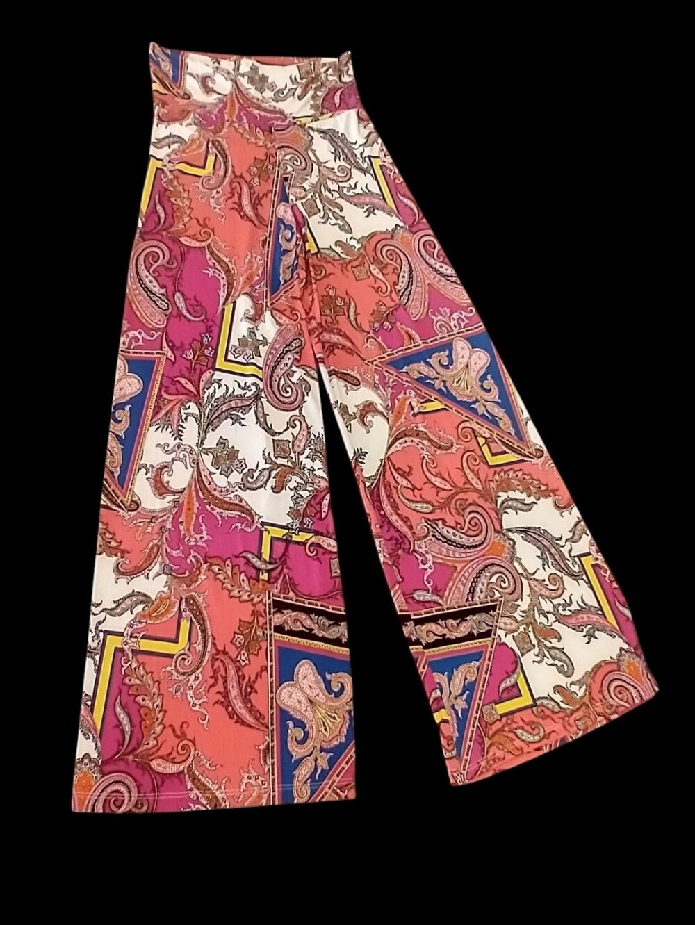 Vibrant Paisley Print Wide Leg Pants